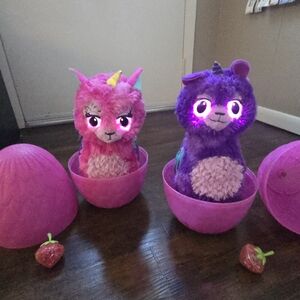 TWO Hatchimals WOW, Llalacorns 32-Inch Tall Interactive Electronic Pets